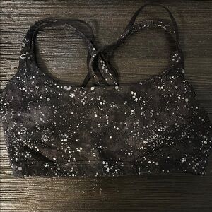 Fabletics Black and White Sports Bra with Adjustable Straps